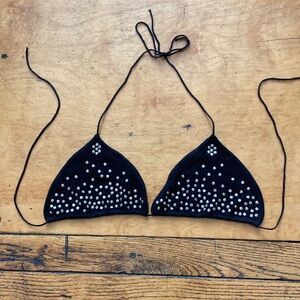 Chloe bathing suit or bra top! Black with silver studs